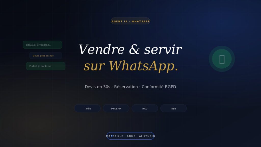 Agent IA WhatsApp : devis et reservations en 30 secondes pour PME