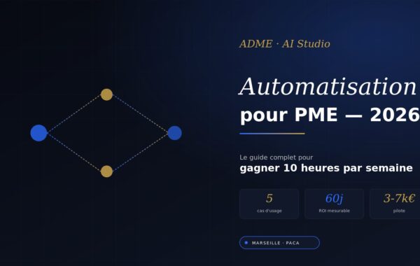 Schema editorial premium illustrant l'automatisation IA pour PME marseillaises