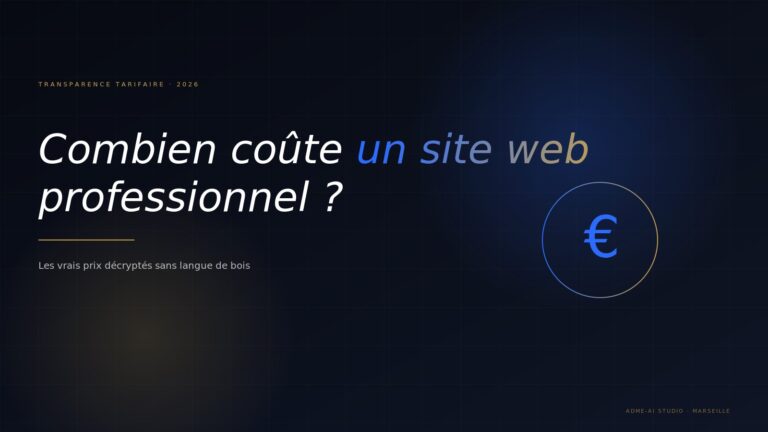 Combien coûte un site web professionnel en 2026 - ADME-AI Studio
