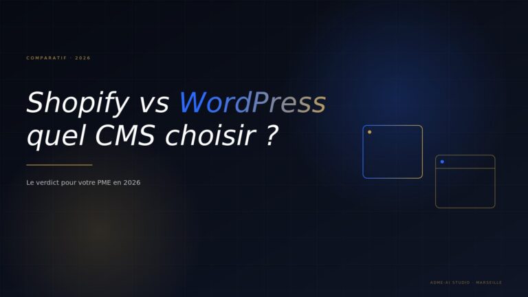 Shopify vs WordPress 2026 - comparatif pour PME - ADME-AI Studio