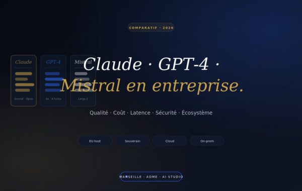 Comparatif Claude vs GPT-4 vs Mistral pour entreprise 2026