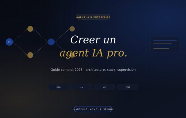 Architecture d'un agent IA d'entreprise : LLM + RAG + outils