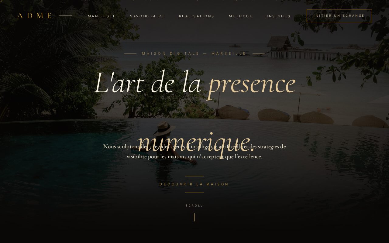 ADME Luxe Cinématique — Concept maison digitale