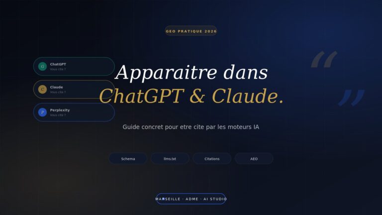 GEO en pratique : Comment apparaître dans ChatGPT, Claude et Perplexity en 2026