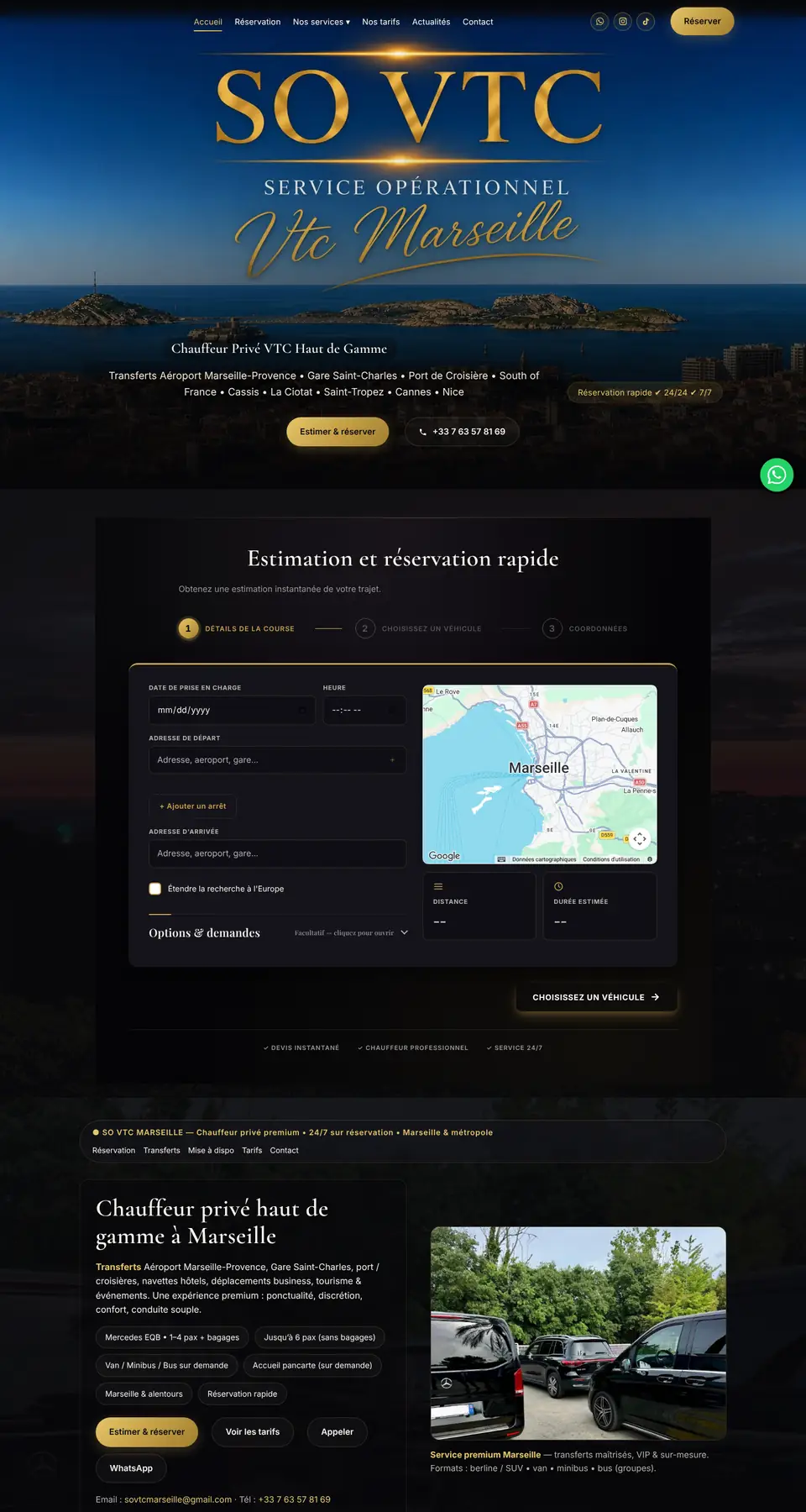 Site SO VTC Marseille réalisé par ADME-AI Studio